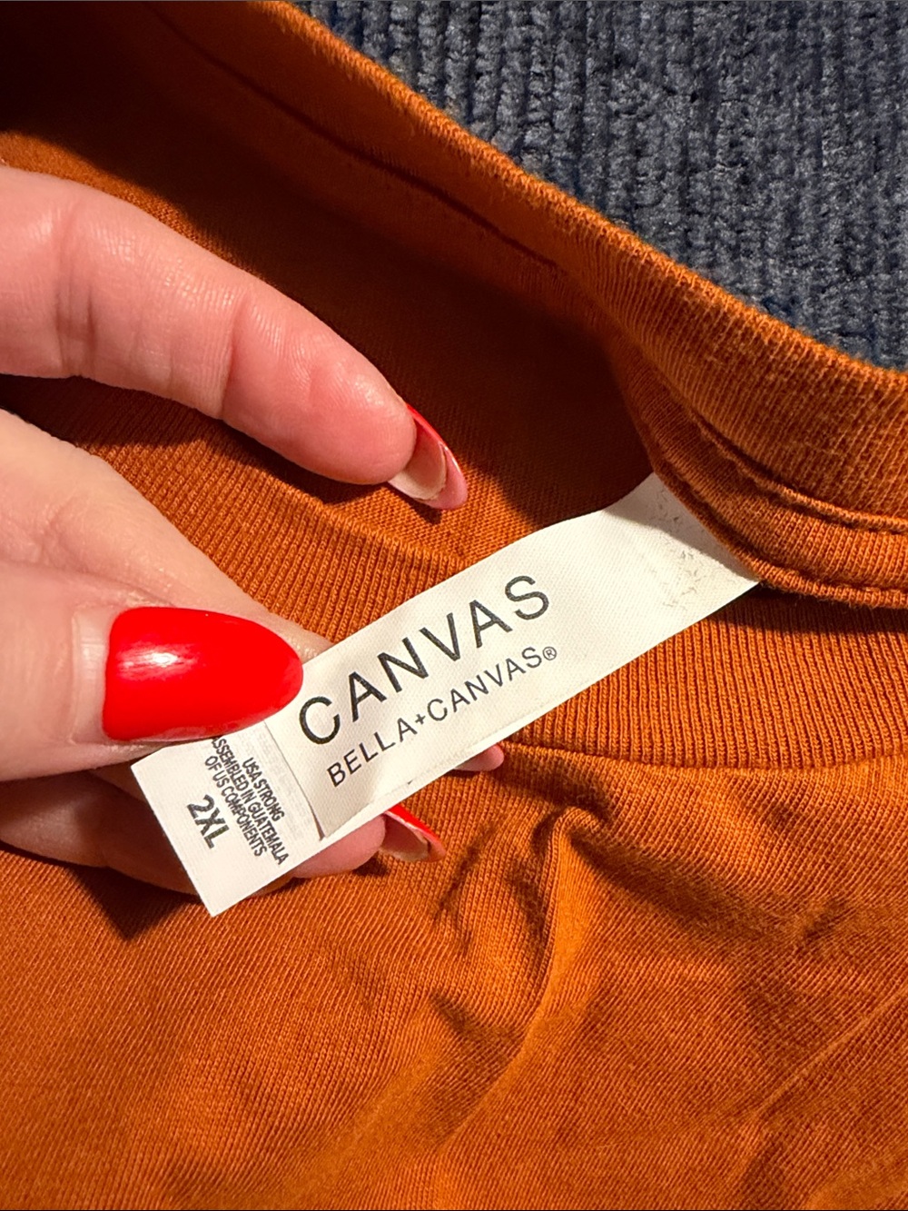 Bella Canvas Orange Tee with Checker 'PUMPKIN LOVER' Graphic - Picture 3 of 3